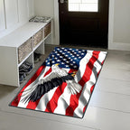 Eagle Flag Independence Day Area Rug 2x3 ft Entry Rug Washable Boho Rugs Non Slip Low Pile Floral Door Mat Small Carpet for Bedroom, Bedside, Kids Room, Office, Dining Room