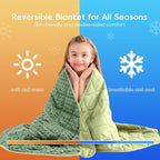 yescool Weighted Blanket 3 lb Moss Green Small Weighted Lap Blanket for Boys and Girls, Cooling Weighted Throw Blankets Minky Heavy Blankets, for 20-45lbs, 36 * 48in