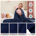 HOSUKKO Weighted Blanket - 3 lbs Navy Blue Heavy Blanket - Breathable Blanket(36 * 48 inches, 3 lbs)
