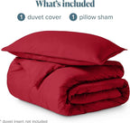 Bare Home Bedding Duvet Cover Extra Long Size - Premium 1800 Super Soft Collection - Lightweight, Cooling Duvet Cover - Soft Breathable Bedding (Twin/Twin XL, Red)