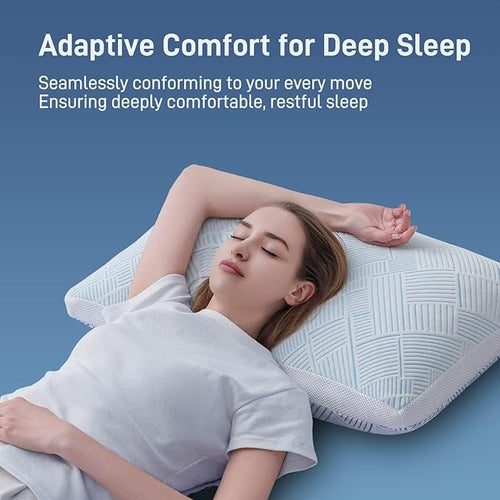 Alkyonos Shredded Memory Foam Cooling Soft Bamboo Viscose Pillows King Set of 2, Adjustable Hypoallergenic Hotel Quality Pillows for Stomach, Back and Side Sleeper, Oeko-TEX Certified