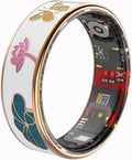 Yihou Smart Ring for Women with Enamel Health Ring Fitness Ring Fitness Tracker with Sleep Heart Rate Monitoring Distance Pedometer Calorie for Android iOS 10