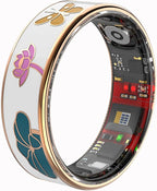 Yihou Smart Ring for Women with Enamel Health Ring Fitness Ring Fitness Tracker with Sleep Heart Rate Monitoring Distance Pedometer Calorie for Android iOS 6
