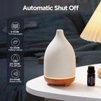 InnoGear Oil Diffuser, 150ML Ceramic Diffuser for Essential Oils Handcrafted Aromatherapy Diffuser Ultrasonic Cool Mist Humidifier with 2 Mist Modes Waterless Auto Off for Room Office, White