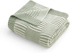 Amélie Home Knit Throw Blanket, Soft Chenille Cozy Breathable Pineapple Chunky Decorative Blanket for Couch, Bed & Sofa, French-Inspired Lightweight Warm Gift for Women, Sage Green, 50"x60"