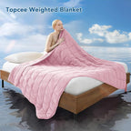Topcee Weighted Blanket for Adults (25 lbs, 60" x 80") Queen Size Soft Cooling Heavy Blanket Sleeping, Apply to 240-260 lbs Body, Thick Breathable Blanket with Glass Bead, Easy Care