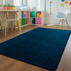 Andecor Soft Area Rug, 4x6 Navy Blue Washable Rugs for Living Room Bedroom, Indoor Fluffy Carpets for Dorm Boys Girls Kids Room Nursery Home Decorations