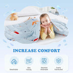 HOSUKKO Weighted Blanket - 5 lbs Blue Airplane Heavy Blanket - Breathable Blanket(36 * 48 inches, 5 lbs)
