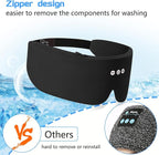 ALASKA BEAR Sleep Headphone Mask Bluetooth 5.2 HD Stereo Noise Reduction 3D Eye Mask for Sleeping Eye Contour Built-in Mask w/Thin Speakers Wireless Audio Sports Headgear(Black)