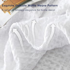 PHF Ultra Soft Waffle Weave Blanket King Size 104"x 90"- Washed Lightweight Breathable Cozy Woven Blanket for Bed - Aesthetic Decor for Couch Bedding Sofa Home Car - White