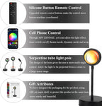 JIMEI Sunset Lamp Projector Led Lights for Bedroom Night Light RGB Lights Sun Sunlight Sunrise Lamp 10w 360° Rotation Mood Lighting Home/Room Decor Christmas Gifts for Women,Tabletop Multicolor