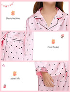 EPLAZA Kids Satin Pajamas Sets Girls Boys Button-Down Silky Pajamas Sleepwear with Hairband Eye Mask Hair Tie