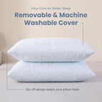 Meoflaw Adjustable Memory Foam Bed Pillows:King Size Shredded Foam Pillow Set of 2 for Sleeping with Removable & Washable Pillowcase for Back,Side & Stoamch Sleeper-Medium Firm