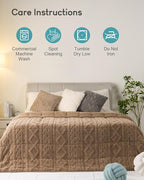 Cottonblue Jacquard Sherpa Weighted Blanket 20lbs for Adults- Soft, Warm, and Thickened Calm Blanket for Ultimate Comfort and Better Sleep, Heavy Weighted Blankets 60x80 Inches, Cream White