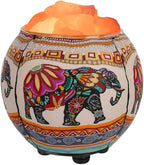 Himalayan CrystalLitez Himalayan Salt Lamp with UL Listed Dimmer Cord, Original Salt Crystals in A Handcrafted Artisan Bowl, Aromatherapy Salt Lamp (Ethnic Elephant)