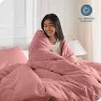 Bare Home Bedding Duvet Cover King Size - Premium 1800 Super Soft Collection - Lightweight, Cooling - Soft Breathable Bedding Duvet Cover (King, Dusty Rose)