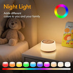 White Noise Machine with Night Light, 30 Soothing Sounds Portable Sound Machine for Baby and Adults, 10 Color Night Light, 5 Timer Options, Memory Function,Compact for Travel (Wood Grain)