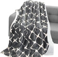 Elegant Comfort Throw Blanket, Reversible Sherpa Flannel, Ultra-Soft, Fuzzy, Cozy and Plush- All Season Lightweight Decorative Throw, 50 x 60 inches, Ogee Pattern Sherpa Throw, Silver Gray