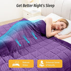 Wemore Minky Dot Weighted Blanket for Adults Twin Size 15 lbs, Soft Heavy Blanket for Stress Relief and Sleep Promotion, Breathable Blanket for All-Season with Glass Beads, Purple 48 x 72 inches