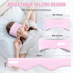 Sleep Mask, Eye Mask for Sleeping with Heads Adjustable, Earmuffs for Sleep for Men & Women, 2 in 1 Ear Mask and Blindfold, Soft Dual-Sided All-Season Eye Cover for Side Sleepers (Pink)