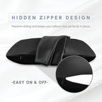 Elegant Comfort 6-Pack King Size Black Satin Pillowcase Set with Hidden Zipper Closure, 20" x 40"