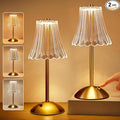 One Fire Gold Lamps Set of 2, 3 Colors Bedside Lamp Set of 2, Dimmable Bedroom Lamps Vintage Lamp,Rechargeable Nightstand Lamp, Table Lamp for Bedroom Living Room Bathroom Hotel Bar
