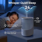 Clarston Humidifiers for Bedroom, 2.5L Cool Mist Humidifier with Essential Oils Diffuser and Nightlight, Top Fill Humidifiers for Home Large Room, Timer, Auto Shut-off, 25H Runtime