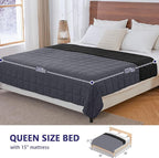 King Size Weighted Blanket for Adults (25 lbs, 80” x 87”, Grey& Black) Cooling Heavy Blanket for Sleeping Perfect for 240-260 lbs, Breathable Blanket for Adults & Couple All Season, Machine Washable
