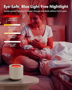 White Noise Sound Machine: Red Light Therapy Sleep Sound Machine with 38 Soothing Sounds & Calming Womb Soother, Memory Function, Dimmable Nursery Night Light with Timer for Baby Adult Gift
