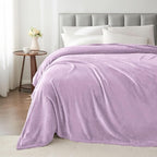 BEDELITE Fleece Blankets Queen Size Lilac Throw Blankets for Bed, Luxury Plush Cozy Fuzzy Blanket 90x90 inches, Super Soft Warm Lightweight Throw Blanket All Seasons Suitable