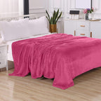 Elegant Comfort Luxury Velvety Feel Blanket, All-Season Lightweight Blanket, Ultra Plush, Soft, Cozy-Fuzzy Flannel Fleece for Couch, Sofa, Bed, Travel, Solid Design, King/California King, Hot Pink