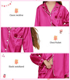 EPLAZA Kids Satin Pajamas Sets Girls Boys Button-Down Silky Pajamas Sleepwear with Hairband Eye Mask Hair Tie