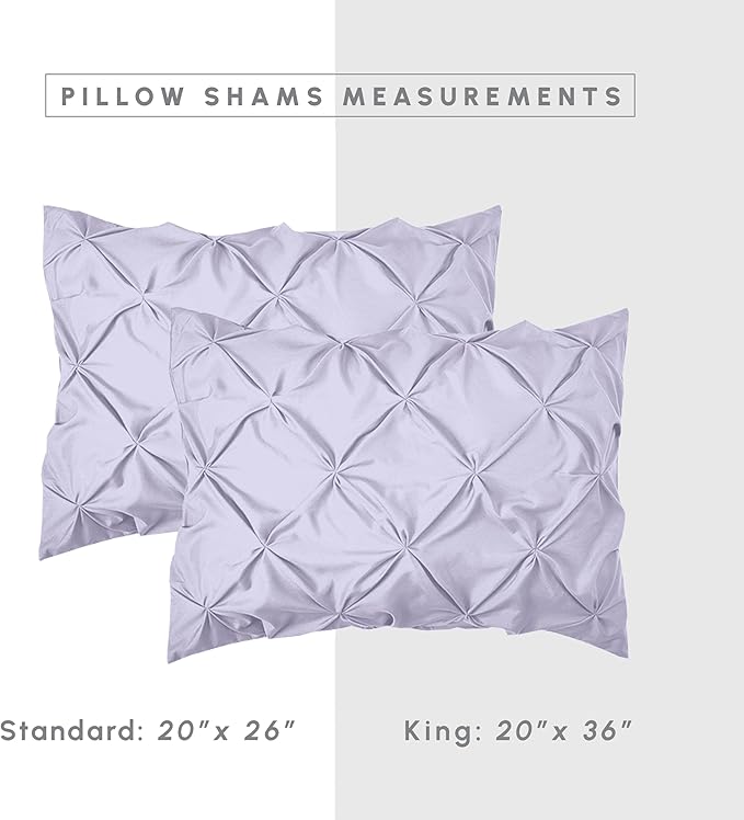 Elegant Comfort 8-Piece Pinch Pleated Comforter Set - All Season Complete Bed in a Bag, Includes 4pc Smart Sheet Set, Bed Skirt, Comforter, Matching Pillowcases and Shams, Twin/Twin XL, Lavender