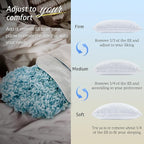 BETU Cooling Pillows Queen Size Set of 2, Shredded Memory Foam Pillows Cool for Hot Sleepers, Adjustable Firm Soft Support Bed Pillows Perfect for Back Neck Pain and Side Sleeping with Cover, White