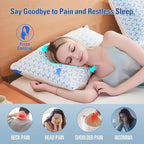 QUTOOL Firm Cooling Pillow Shredded Memory Foam(Adjustable Loft), Supportive Gel Pillow for Side, Back, and Stomach Sleepers, Washable Cover, Queen Size, for Parents Men