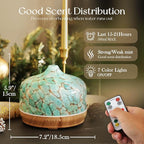 Porseme 500ml Glass Essential Oil Diffuser Aromatherapy Ultrasonic Cool Mist Humidifier 15-21 Running Hours Diffusers with Remote Control for Sleeping Yoga Working Spa(Blue）