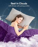 Cottonblue Weighted Blanket 15 lbs for Adults, Flannel Shaggy Sherpa Weighted Blanket for Queen Bed Comfort Weighted Blankets for Calming and Relax, Bed Sofa Heavy Blankets, 48x72 inches, Purple