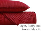 Southshore Fine Living, Inc. Oversized Quilt Bedding Set Lightweight, Prewash Fabric Soft Coverlet Bedspread 2-Piece with One Matching sham (68 in Wide x 98 in Long), Twin/Twin XL, Grid Red