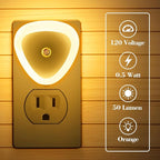 KINUR LED Night Light Lamp with Smart Sensor Dusk to Dawn Sensor, 0.5W Orange Amber Nightlight Plug into Wall, Night Lamp Led Night Light for Kids, Nursery, Bedroom, Hallway, Stairs, Kitchen,6 Pack