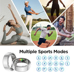 BENIO Gen 2 Smart Ring for Women & Men, Heart Rate,Fitness Tracker with Sleep，Step/Sleep/Blood Oxygen/Heart Rate Tracker, 5ATM Waterproof for iOS and Android,No Subscription, Xmas Gifts,Sliver 13