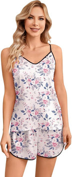 Girls & Women Silk Pajamas Set Satin Camisole Sleepwear 2 Piece Pjs, 3 Years - Women XXL