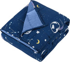HOSUKKO Weighted Blanket - 5 lbs Cooling Navy Starry Sky Heavy Blanket - Small Size Breathable Blanket for Hot Sleepers(36 * 48 inches, 5 lbs)