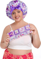 Double Layer Satin Bonnet with Detachable Eye Mask Night Cap for Curly Braids Hair Reduces Frizz Locks in Moisture