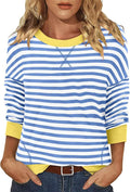 Magritta Women's Long Sleeve Leopard Color Block Tunic Comfy Crewneck T Shirt Tops Black XL