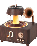 Rotating Water Droplet Aromatherapy Diffuser, Vintage Record Player Essential Oil Diffuser with Bluetooth Speaker, Ultrasonic Humidifier, Colorful Lights, Timer, Remote Control, 250ml, Gift