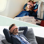 Plush Sleep Mask - Adjustable Headband, 2 in 1 Eye & Ear Mask for Men & Women, Soft Eye Cover for Side Sleepers (Pink)