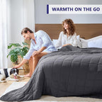 yescool Weighted Blanket for Adults (30 lbs, 88” x 104”, Grey& Black) Cooling Heavy Blanket for Sleeping Perfect for 290-310 lbs, King Size Breathable Blanket with Premium Glass Bead