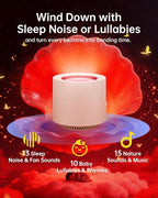 Dimmable Nursery Night Light: Red Light Therapy Sleep Sound Machine with 38 Soothing Sounds & Calming Womb Soother Memory Function, White Noise Sound Machine with Timer for Baby Adult Gift (Peach)