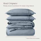 Bare Home 100% Organic Cotton California King Duvet Cover Set - Crisp Percale Weave - Lightweight & Breathable - Cooling Duvet Cover Set (California King, Dusty Blue)