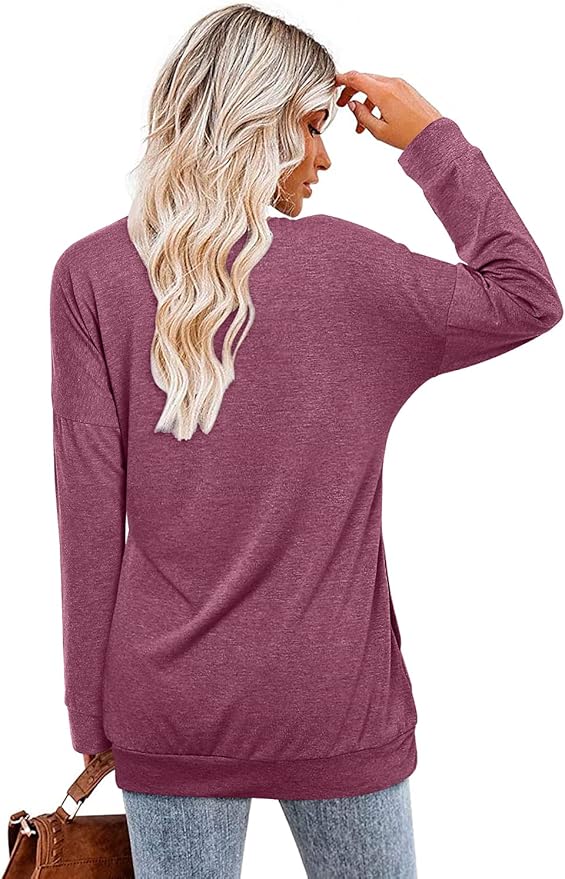 Magritta Women's Long Sleeve Leopard Color Block Tunic Comfy Crewneck T Shirt Tops Black XL